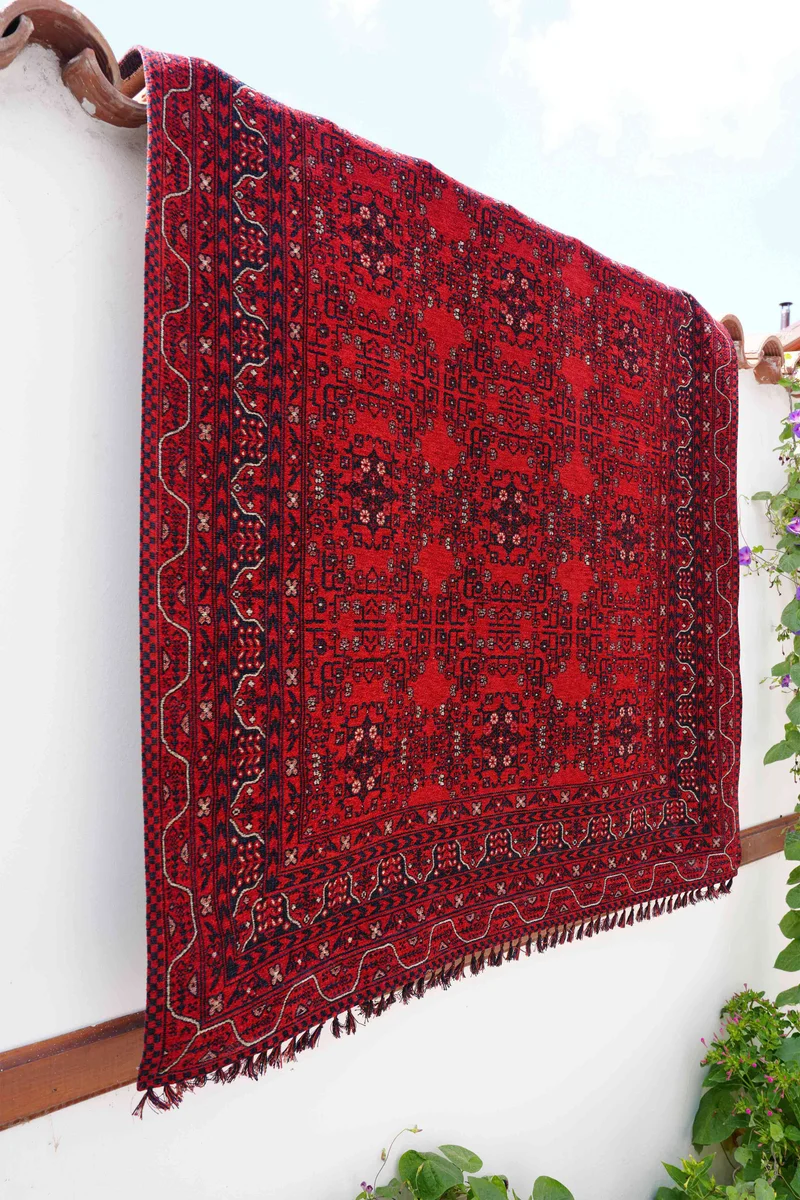 Kashe Antik 9132 Kırmızı Kilim Serisi - Görsel 8